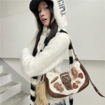 Millennium Button Niche Cute Crossbody Y2g Crescent Shoulder Bag For Women