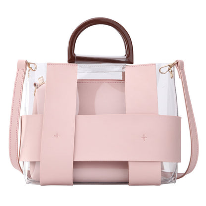 niche texture shoulder transparent bag