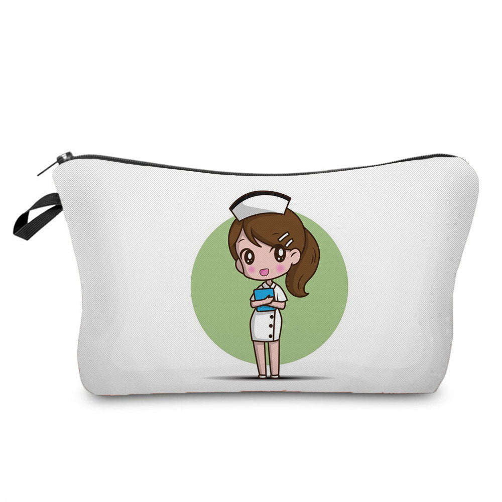 angel nurse printed makeup storage bag