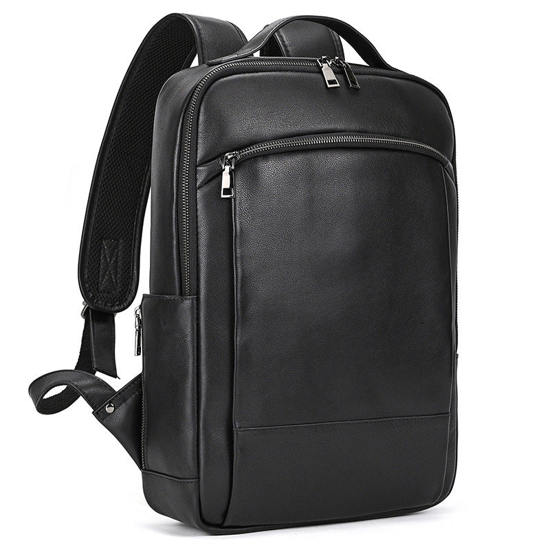 high end mens leather large capacity backpack 16 inch