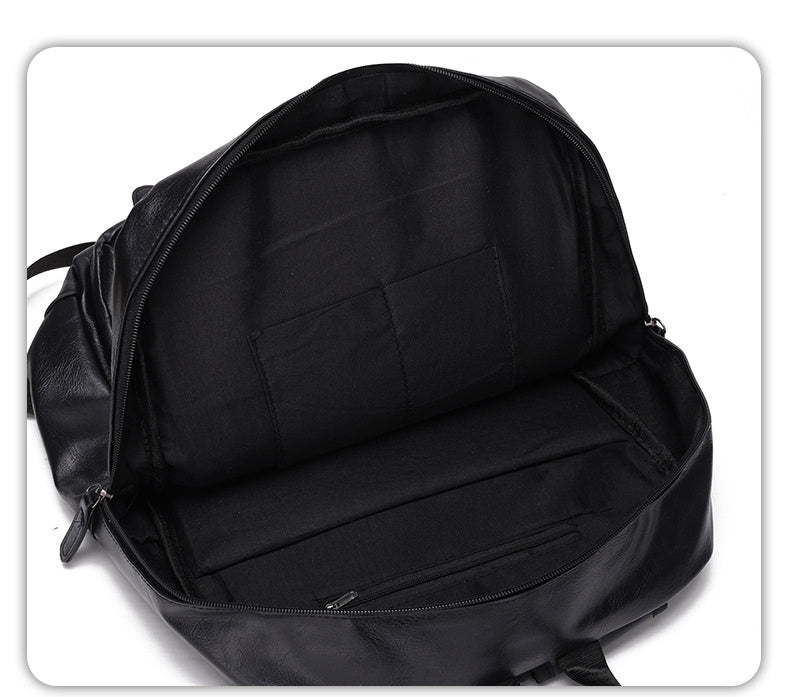 high end leather texture business large capacity backpack