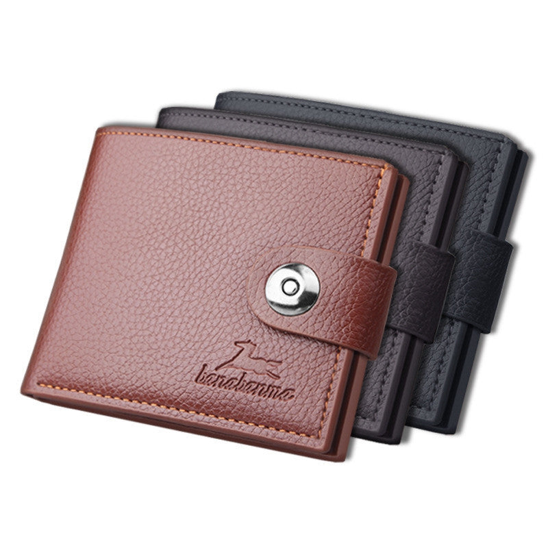 mens wallet with a retro short clasp