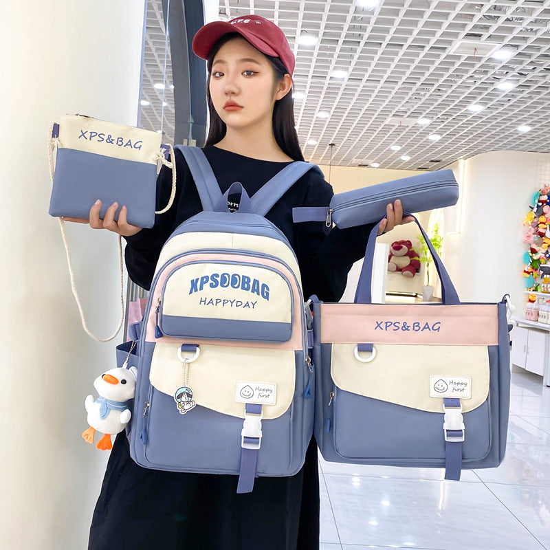 four piece ins schoolbag for junior and senior high schools