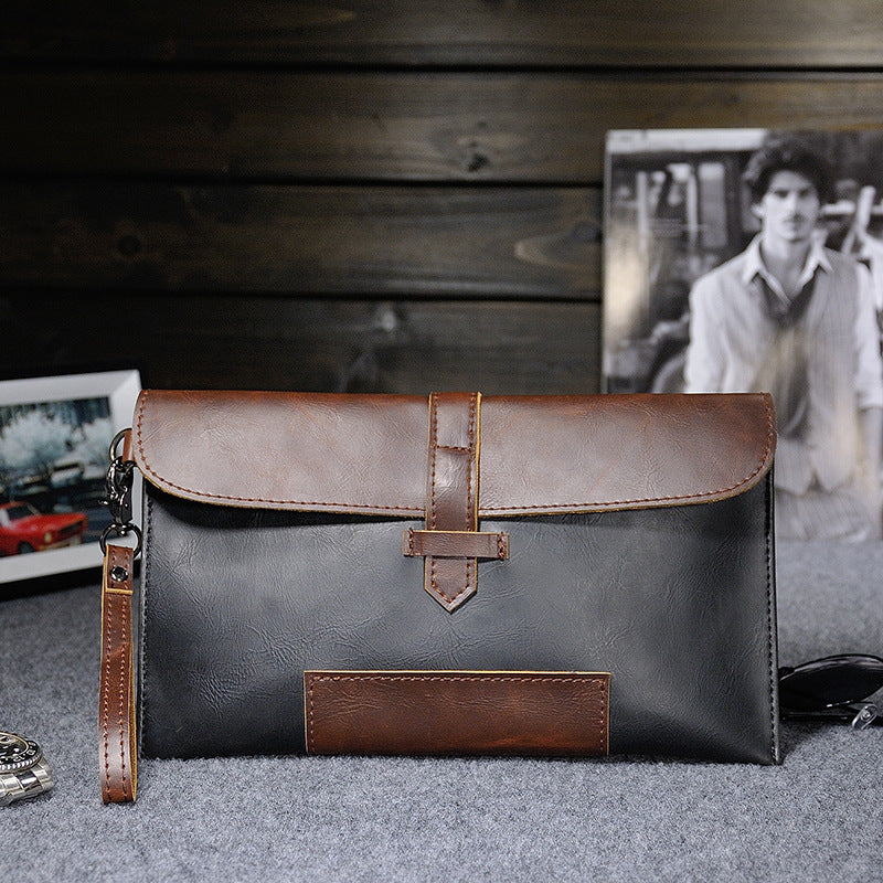 mens retro leather mens clutch