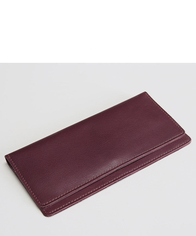 retro leather wallet long ultra thin first layer leather wallet