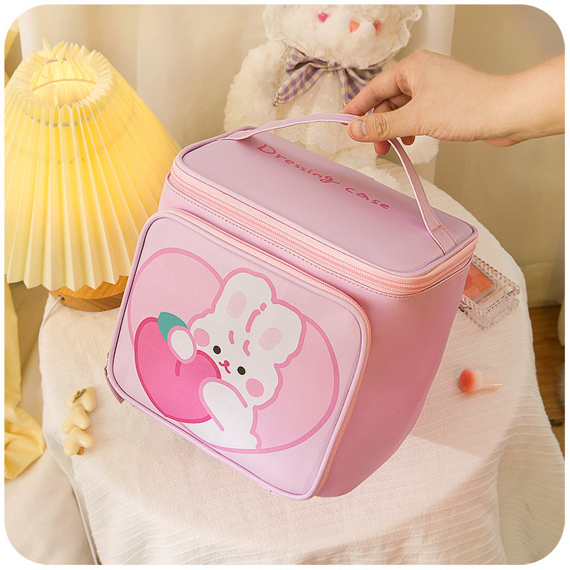 portable and lovely large capacity bucket cosmetic bag