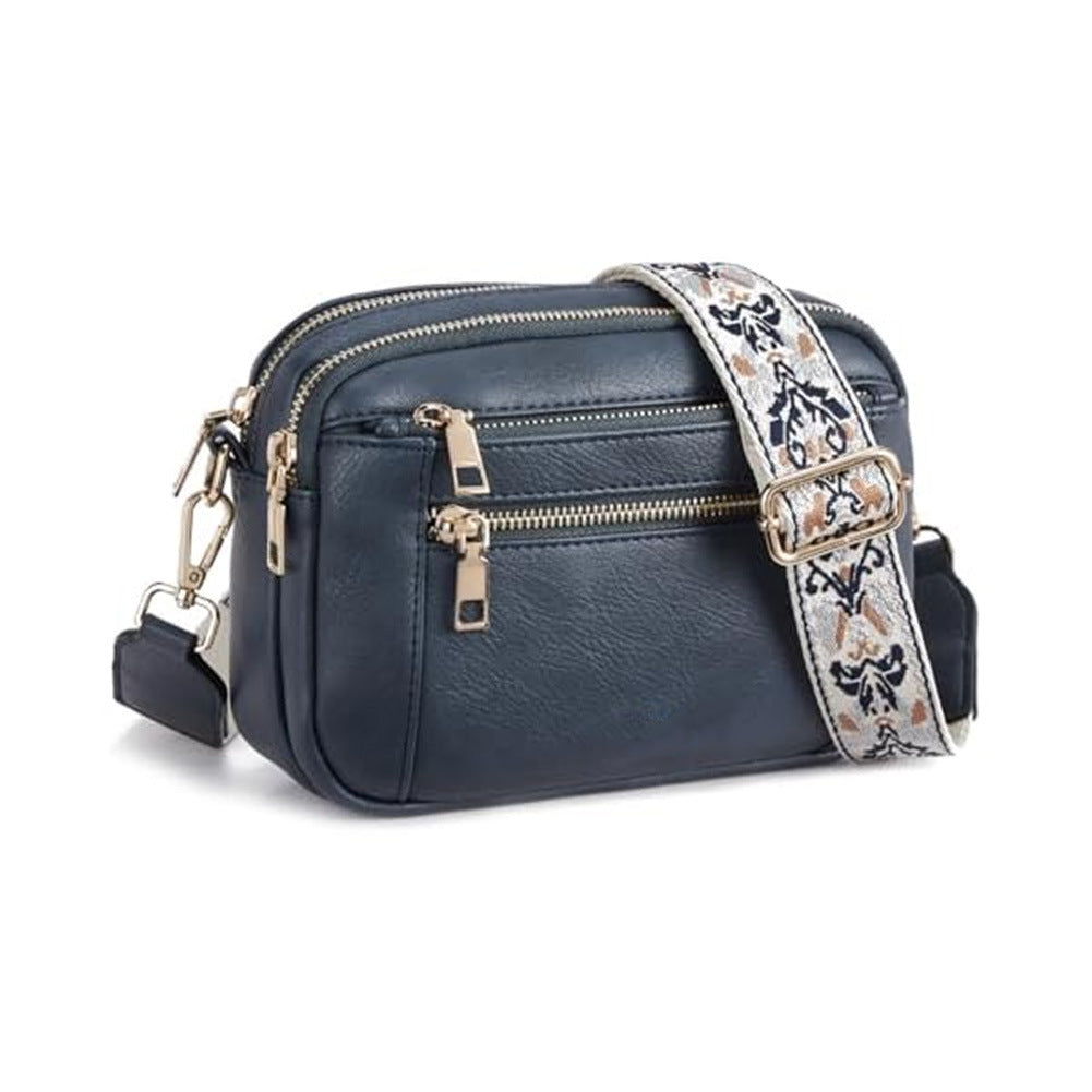 cow color matching multifunctional zipper crossbody bag