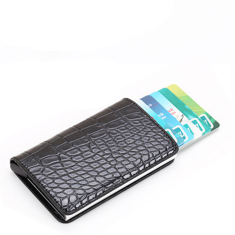 pu automatic card card holder rfid multi function card holder