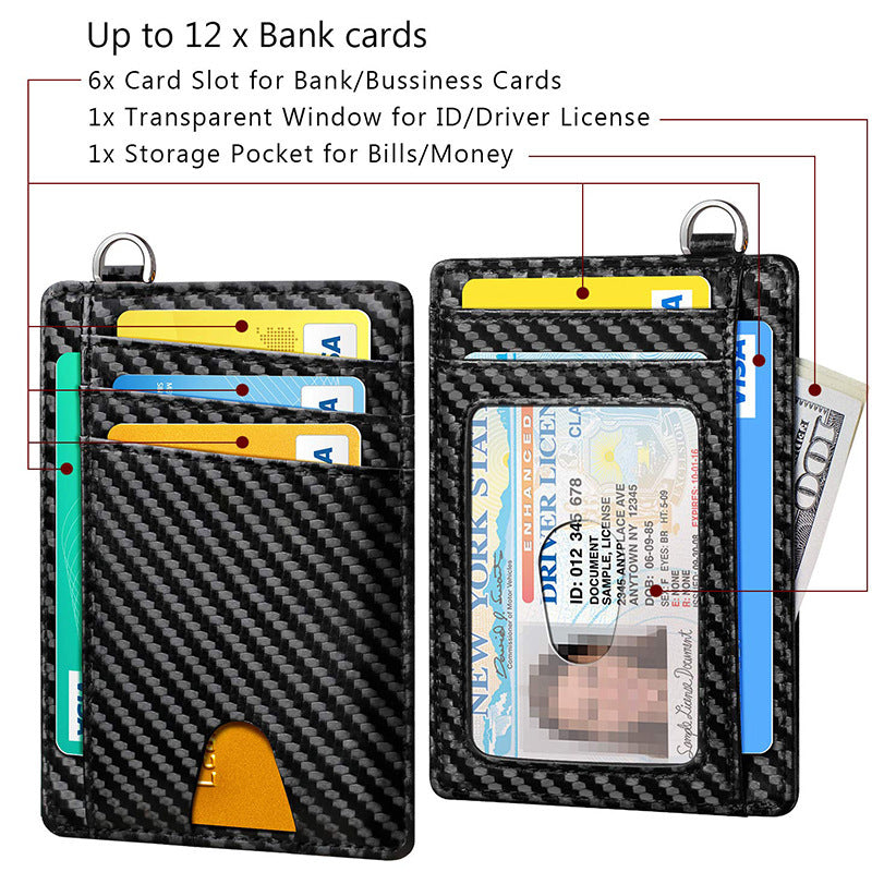 mens leather rfid anti theft card swiping bag