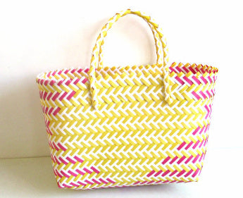 woven portable striped color matching beach fashion womens bag