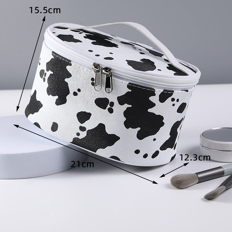 cow pattern waterproof handbag makeup bag cosmetic travel bag