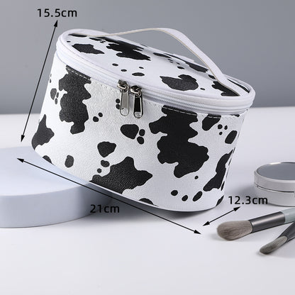 cow pattern waterproof handbag makeup bag cosmetic travel bag