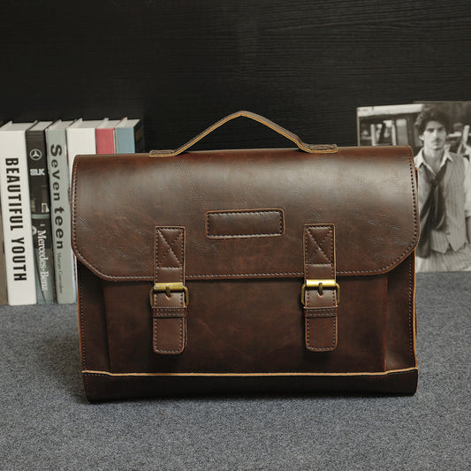 crazy horse leather tote briefcase