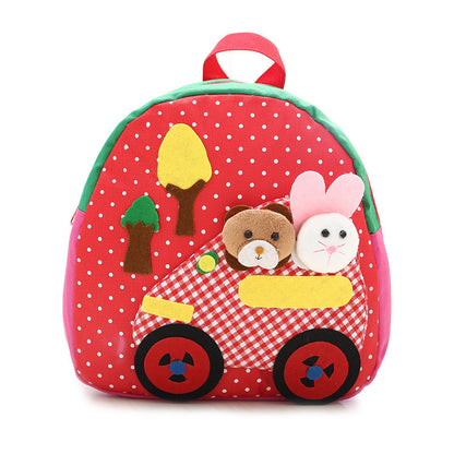 korean shoulder childrens schoolbag kindergarten adorable backpack handmade cartoon baby bag double shoulder bag