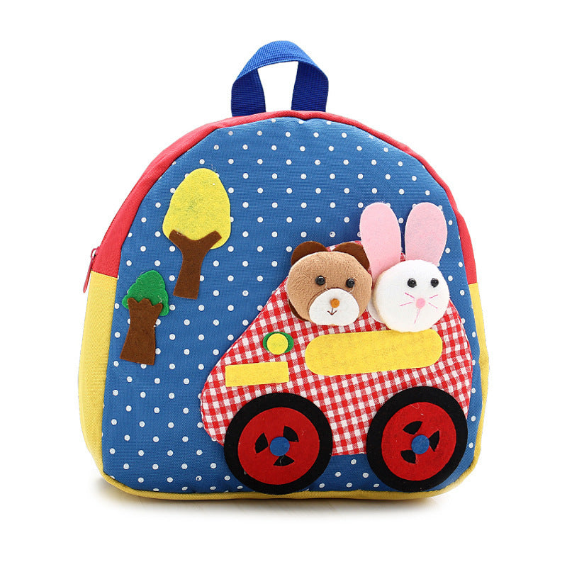 korean shoulder childrens schoolbag kindergarten adorable backpack handmade cartoon baby bag double shoulder bag