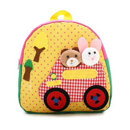 korean shoulder childrens schoolbag kindergarten adorable backpack handmade cartoon baby bag double shoulder bag