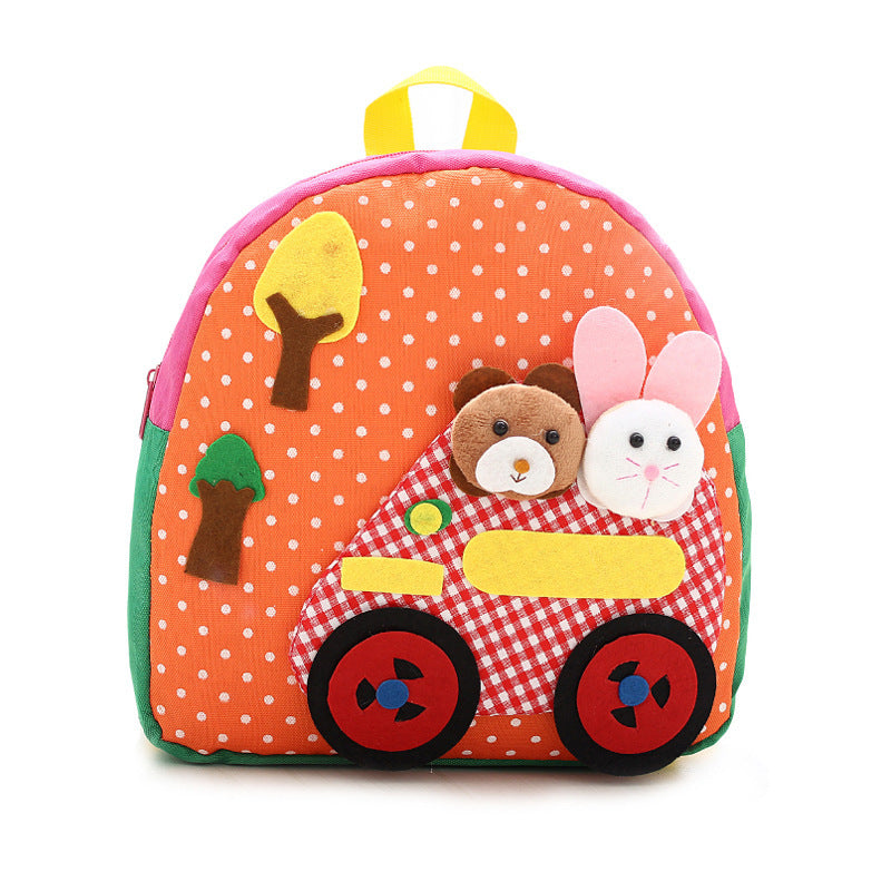 korean shoulder childrens schoolbag kindergarten adorable backpack handmade cartoon baby bag double shoulder bag