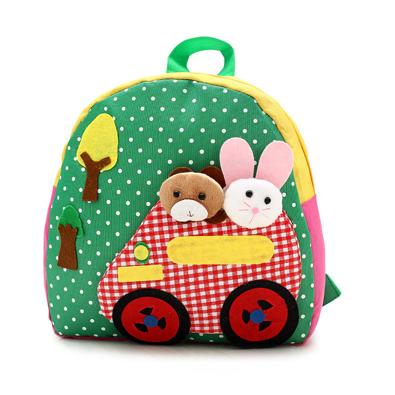 korean shoulder childrens schoolbag kindergarten adorable backpack handmade cartoon baby bag double shoulder bag