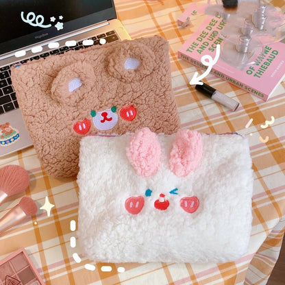 cute embroidered rabbit travel cosmetic storage bag women