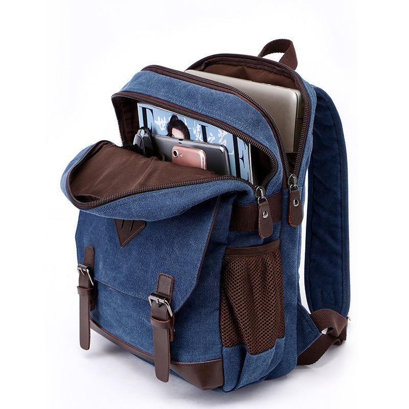 canvas bag retro casual shoulder computer backpack