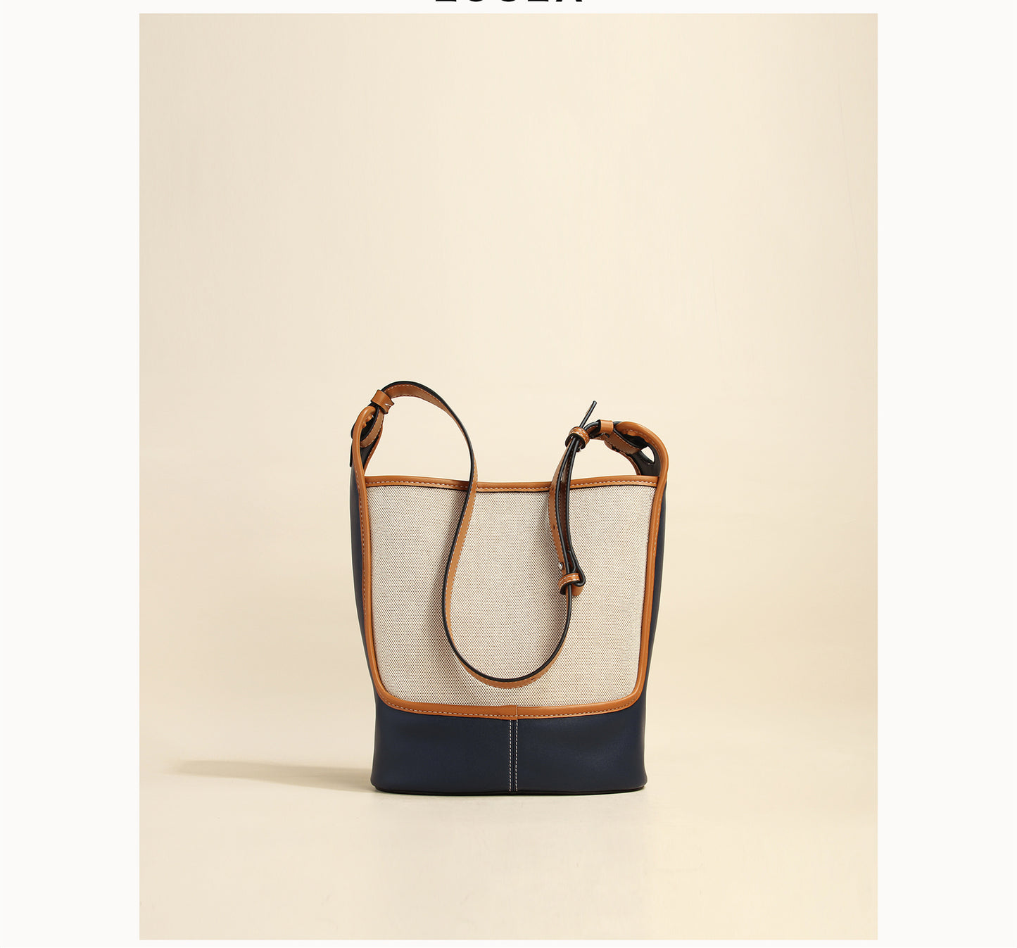 contrasting canvas bucket bag