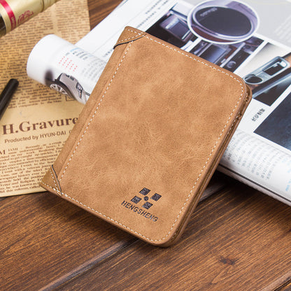 thin fashion casual nubuck leather mens wallet