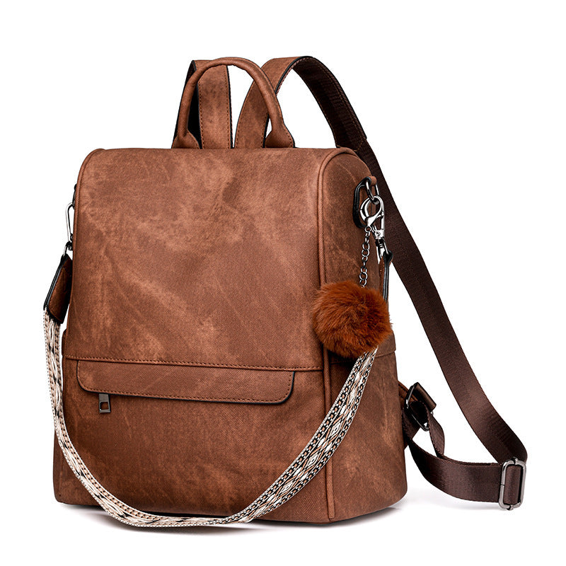 female daily versatile casual pu backpack