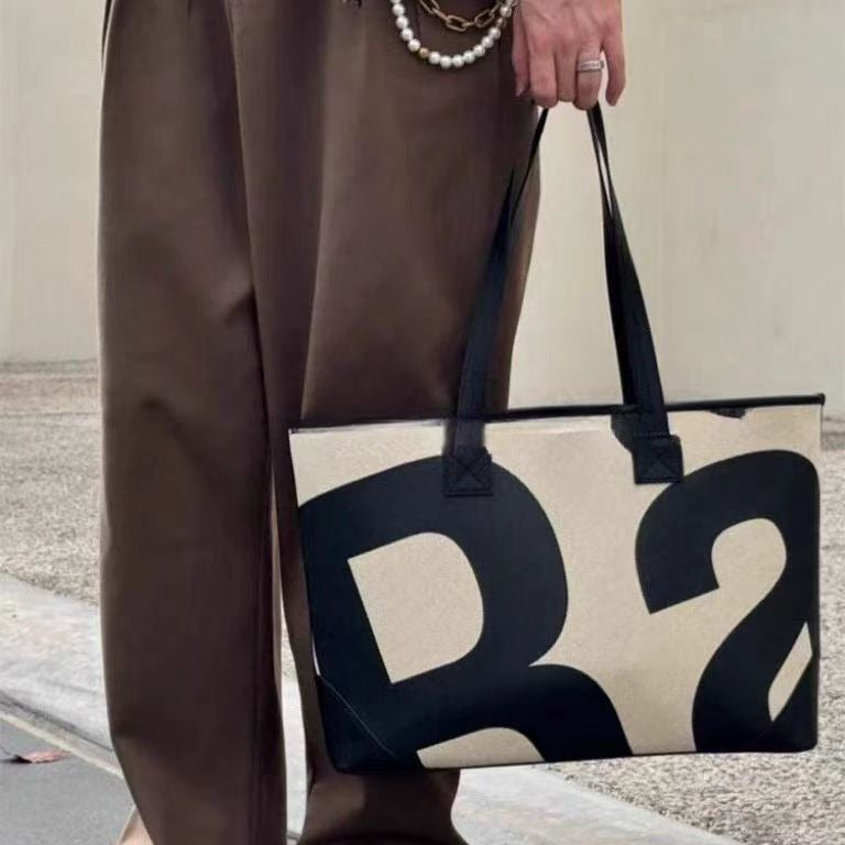Letter Cotton Linen Canvas Tote Simple Large Capacity