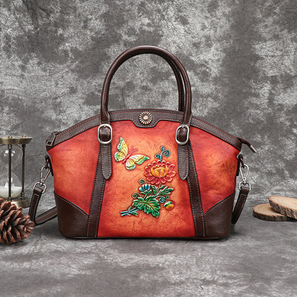 hand rubbed three dimensional relief retro female bag
