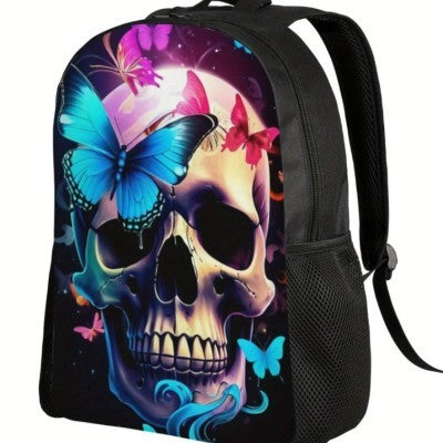 skull printing travel large capacity leisure schoolbag