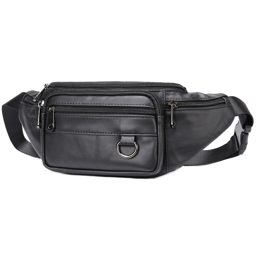 mens sheepskin mobile phone waist bag sports leisure