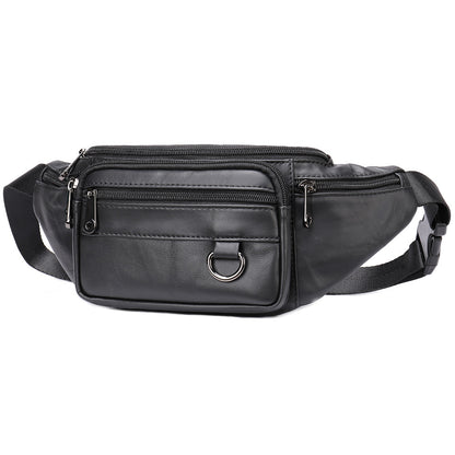 mens sheepskin mobile phone waist bag sports leisure