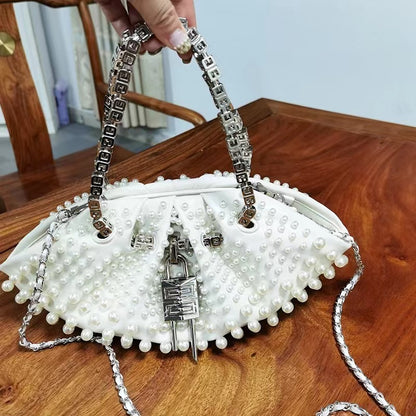 fashion womens bag pearl cloud dinner