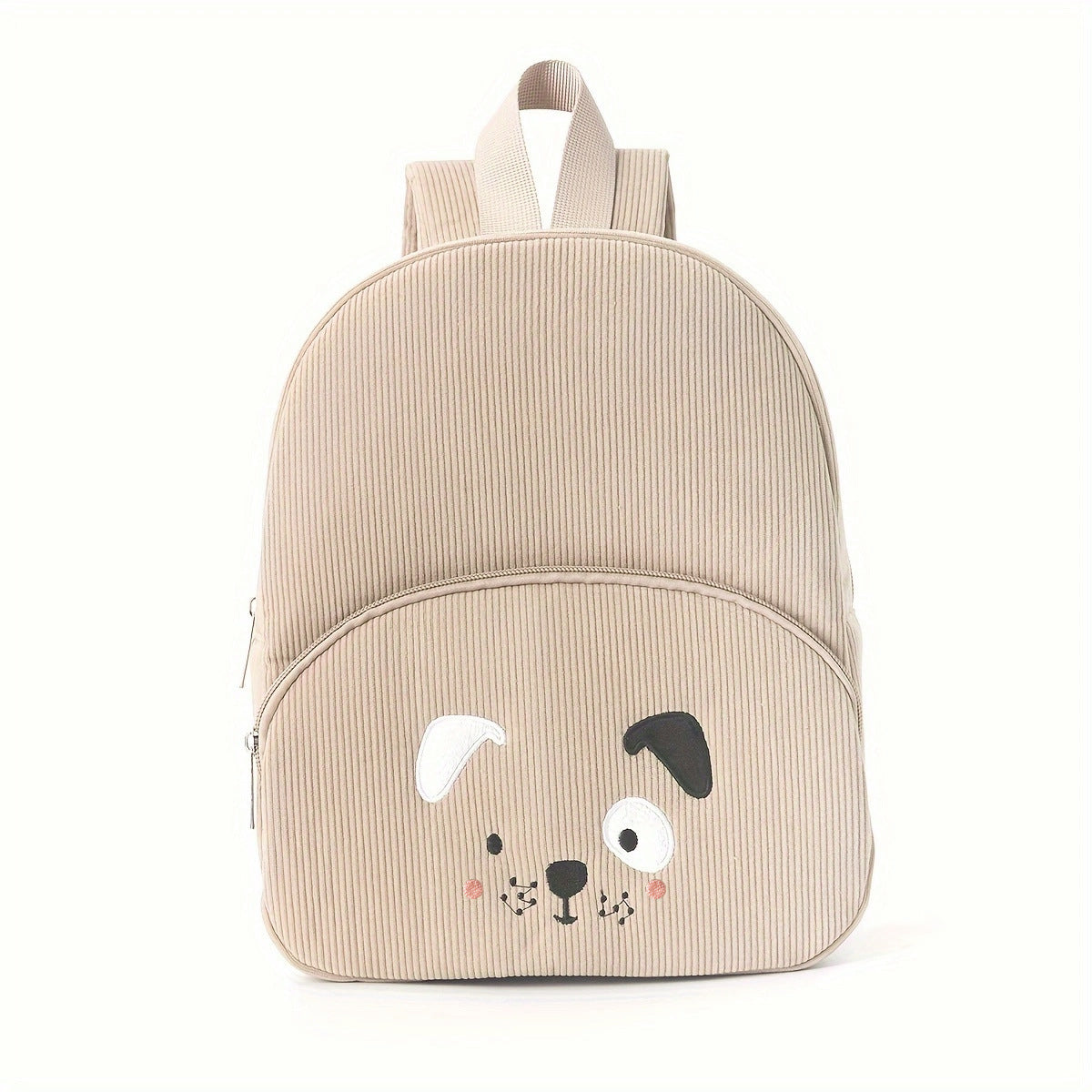 Embroidered Cute Bear Backpack Corduroy