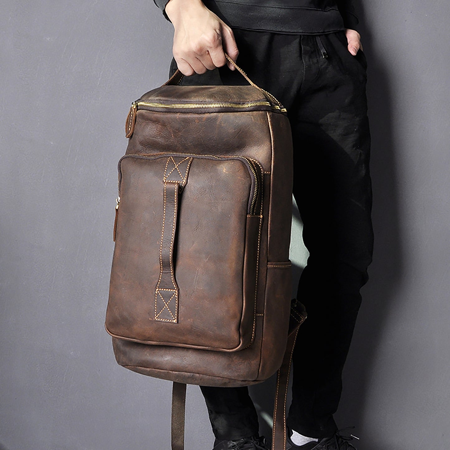 personalized retro mens large capacity backpack