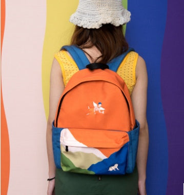 wild leisure hit color backpack student school bag