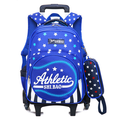 waterproof childrens three wheeled trolley school bag