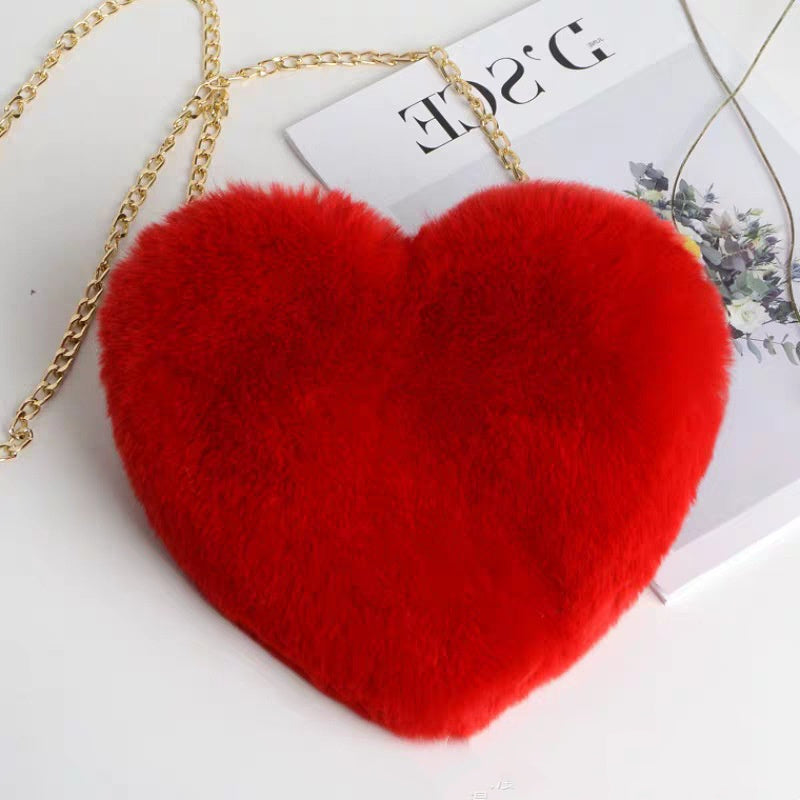 love bags for women plush chain shoulder bags valentines day party bag