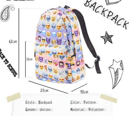 environmentally friendly breathable colorful pattern backpack learning easy fashion student expression bag