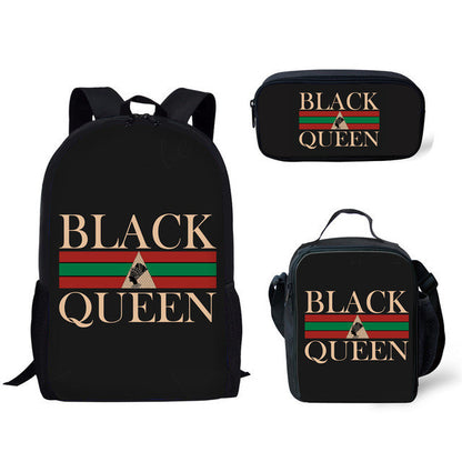 three piece set of new printed student backpack