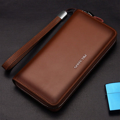 mens long zipper leather handbag men wallet