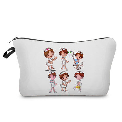 angel nurse printed makeup storage bag