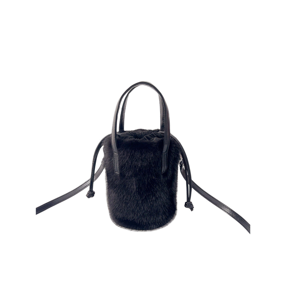 mink like bucket vintage plush hand bag