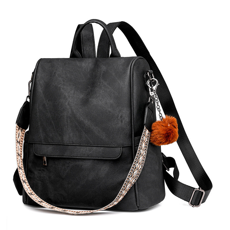 female daily versatile casual pu backpack