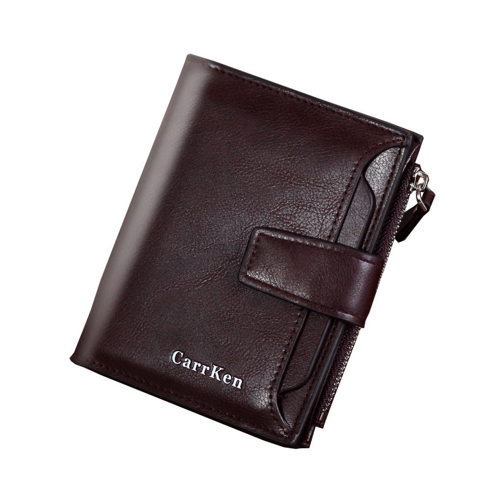 mens wallet short button wallet large capacity