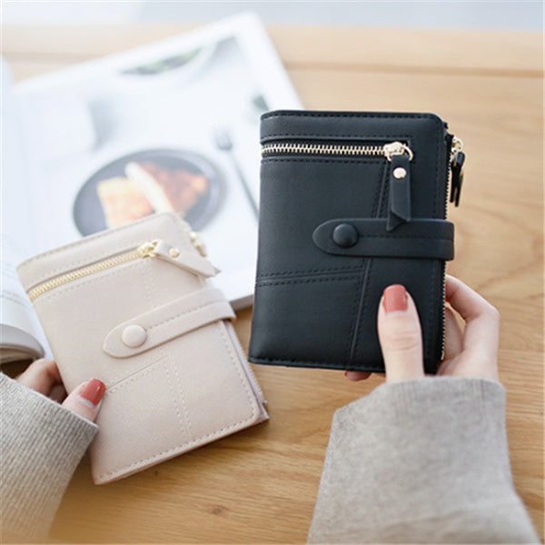 zipper buckle 2 fold clutch