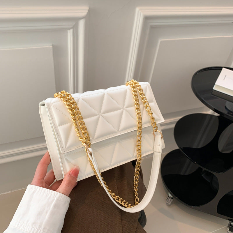 western style rhombus embroidery thread shoulder messenger bag