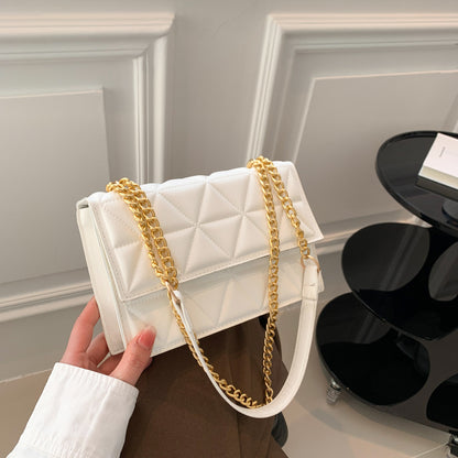 western style rhombus embroidery thread shoulder messenger bag