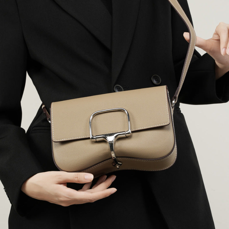 leather palm print shoulder messenger bag