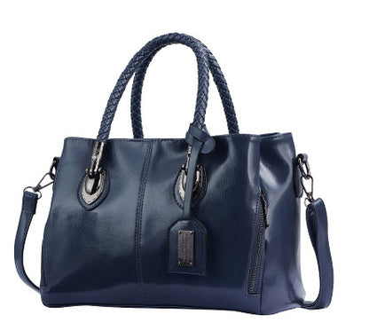 vintage oil wax leather luxury handbags women bags